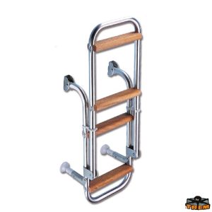 SCALETTA  GRADINI LEGNO - SPECCHIO DI POPPA INOX