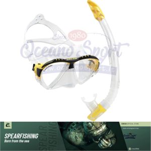 SET MASCHERA E TUBO MATRIX NERO GIALLO CRESSI SUB