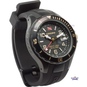 OROLOGIO TRAVEL DUAL TIME BLACK/GOLD  CRESSI SUB
